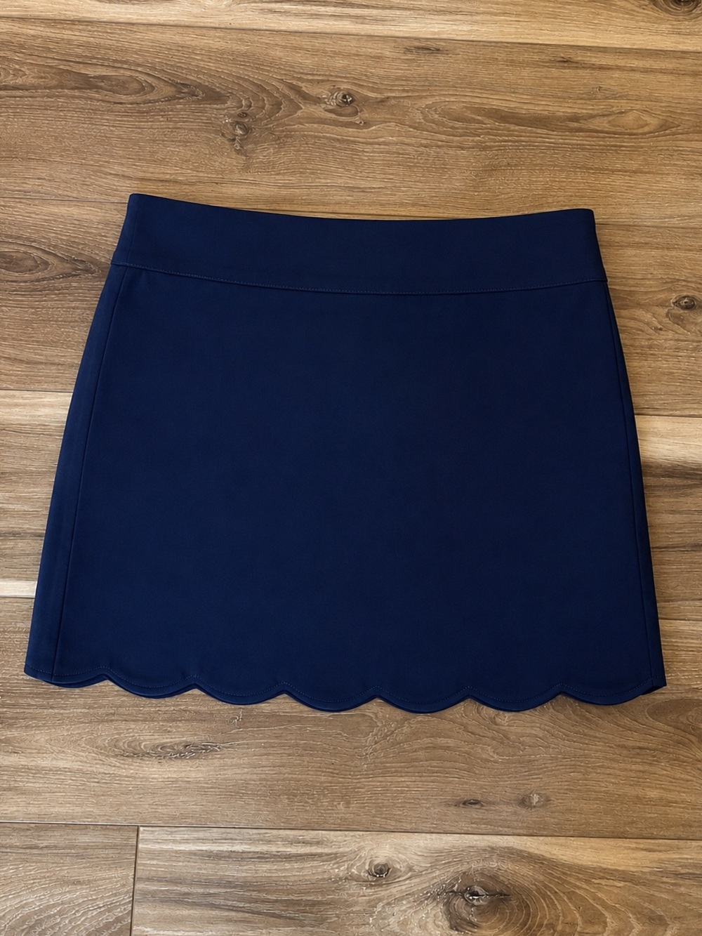 Hope & Harlow Navy Scallop Hem Women's Skort